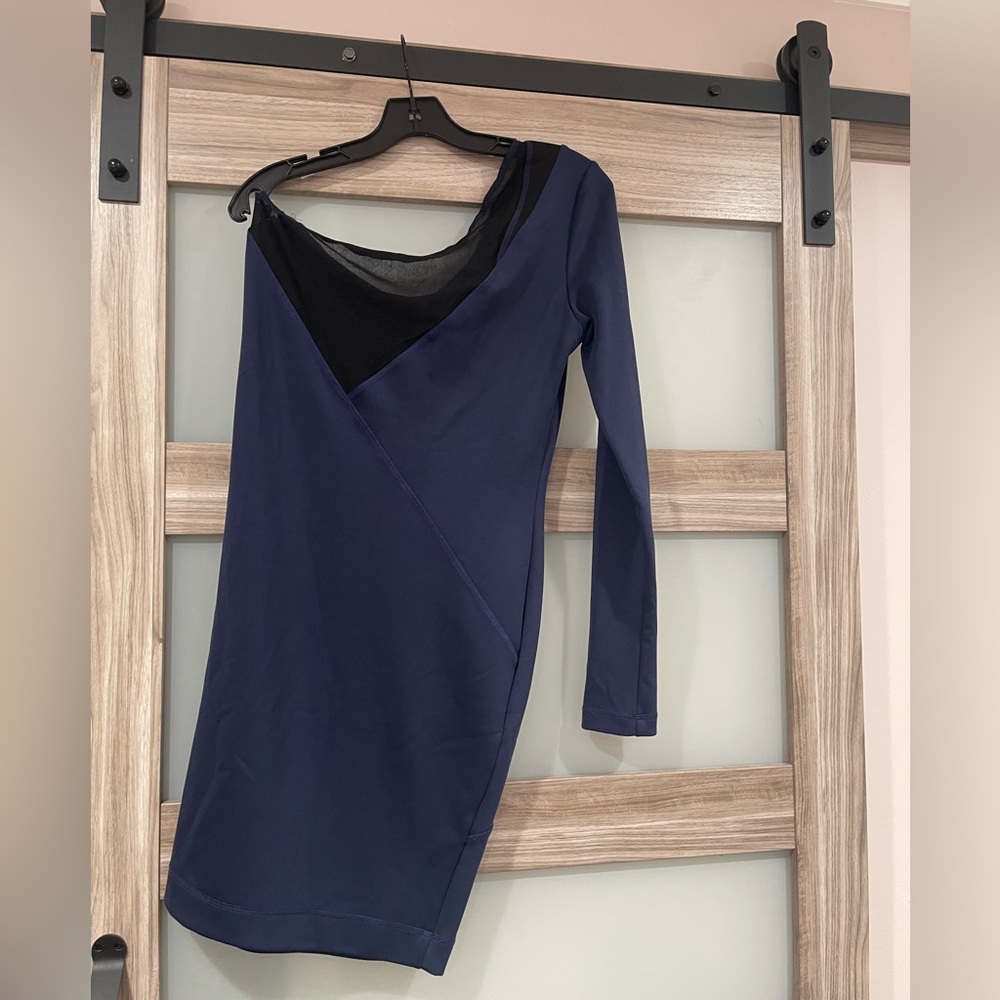 RACHEL Rachel Roy One Shoulder Navy Dress